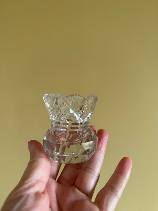 Vintage, crystal candlestick holders.