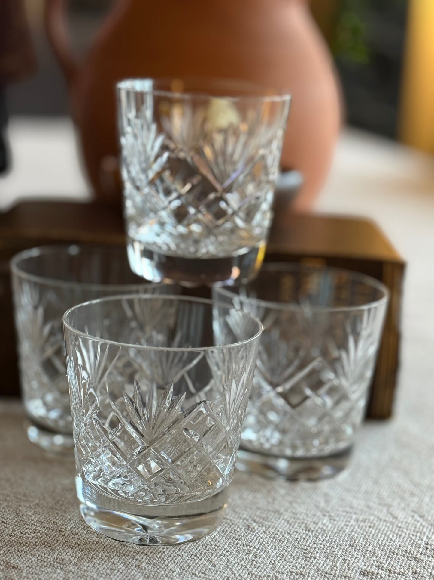 Vintage Tutbury whisky crystal tumbler s.