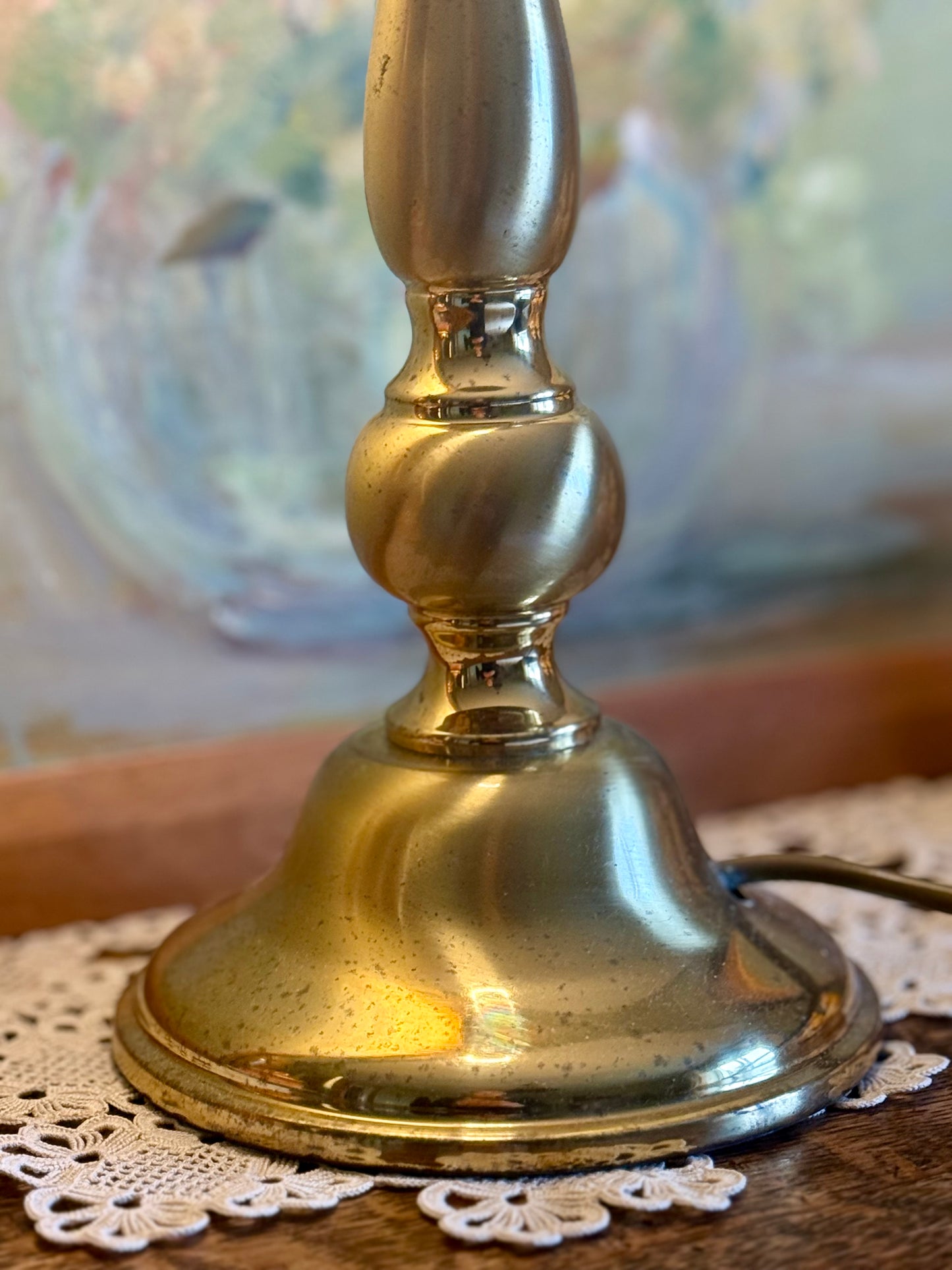 Vintage Solid Brass Table Lamp Base – Made in England – Classic Traditional Bedside Light