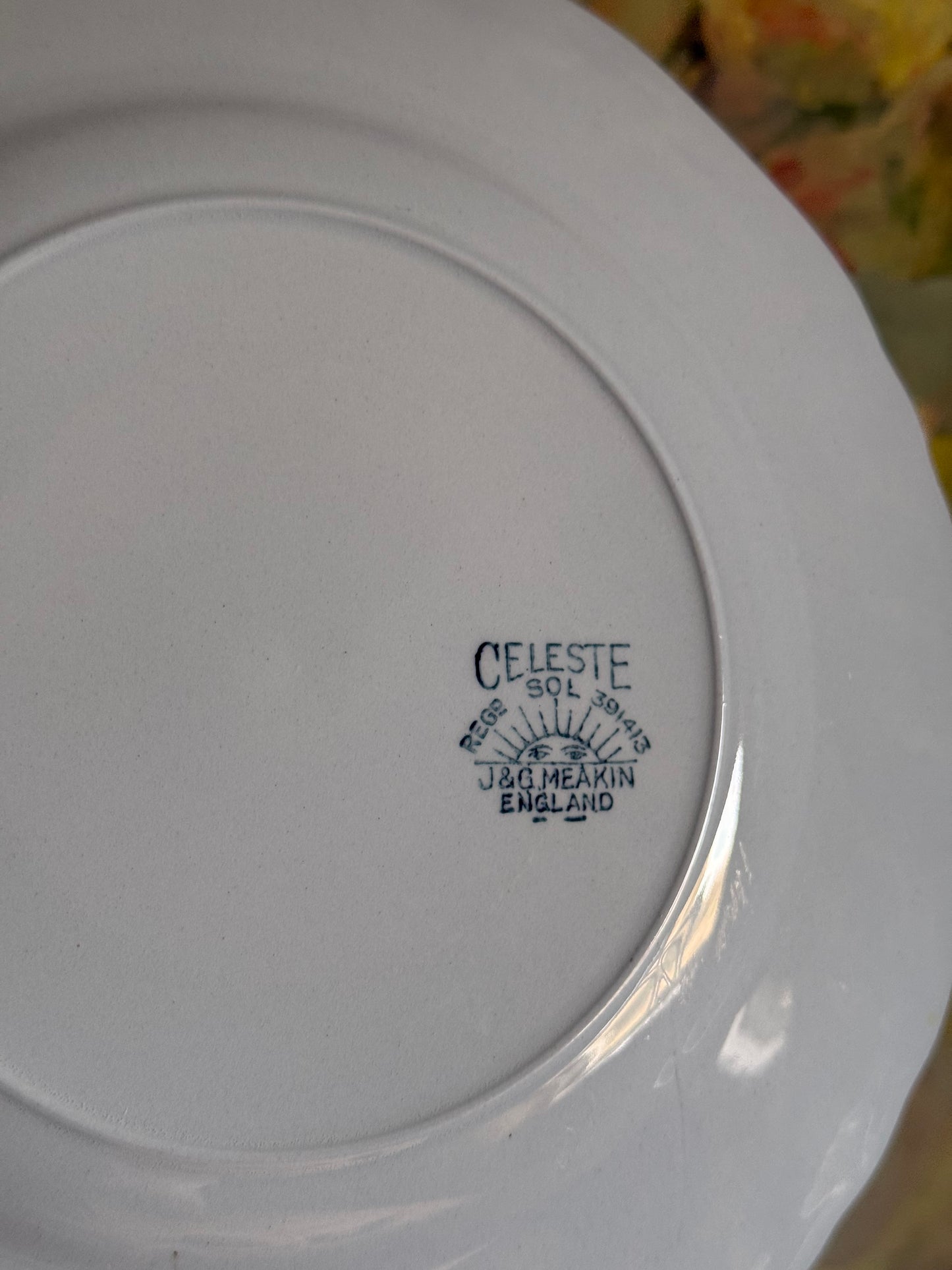 Vintage pastel blue dessert plates by Celeste.