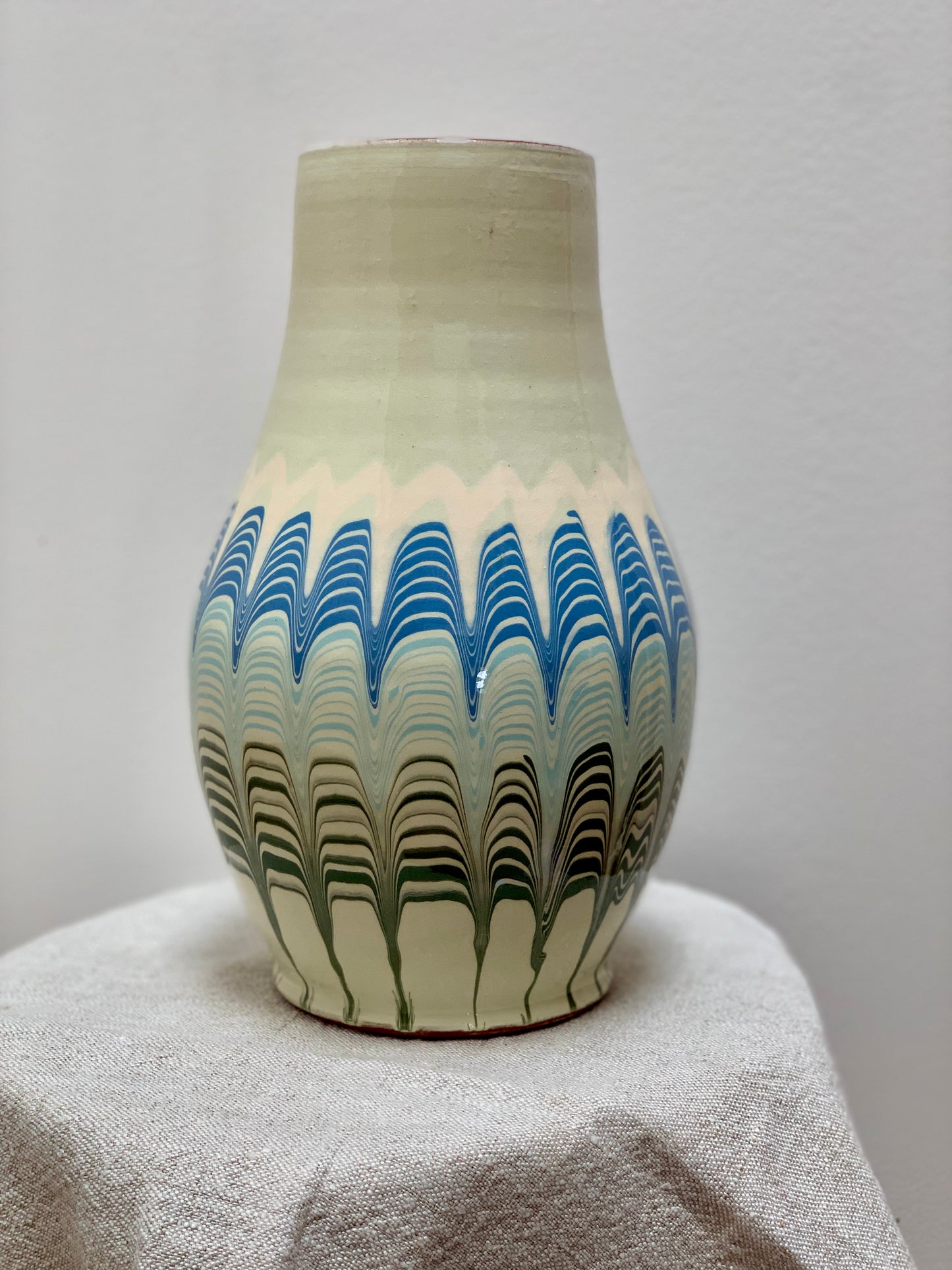 Handmade and hand painted large vase.