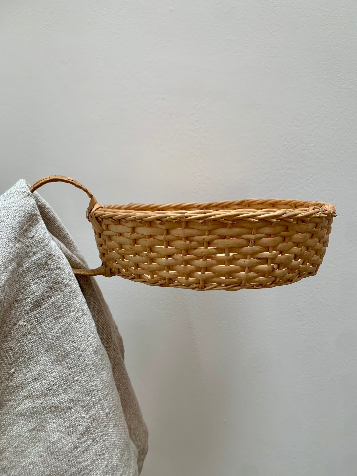 Vintage, wicker bread basket.