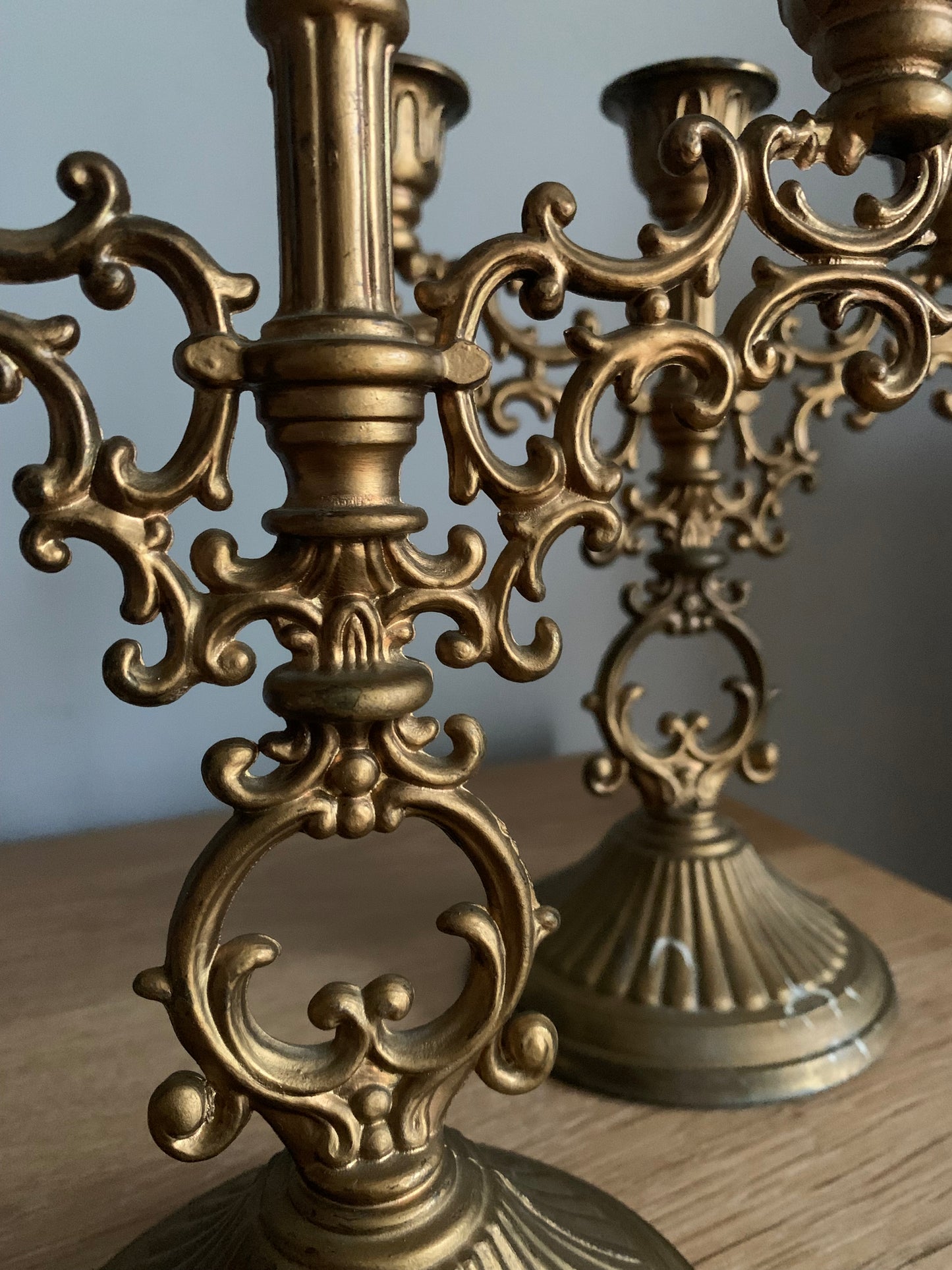 Vintage brass candlesticks.