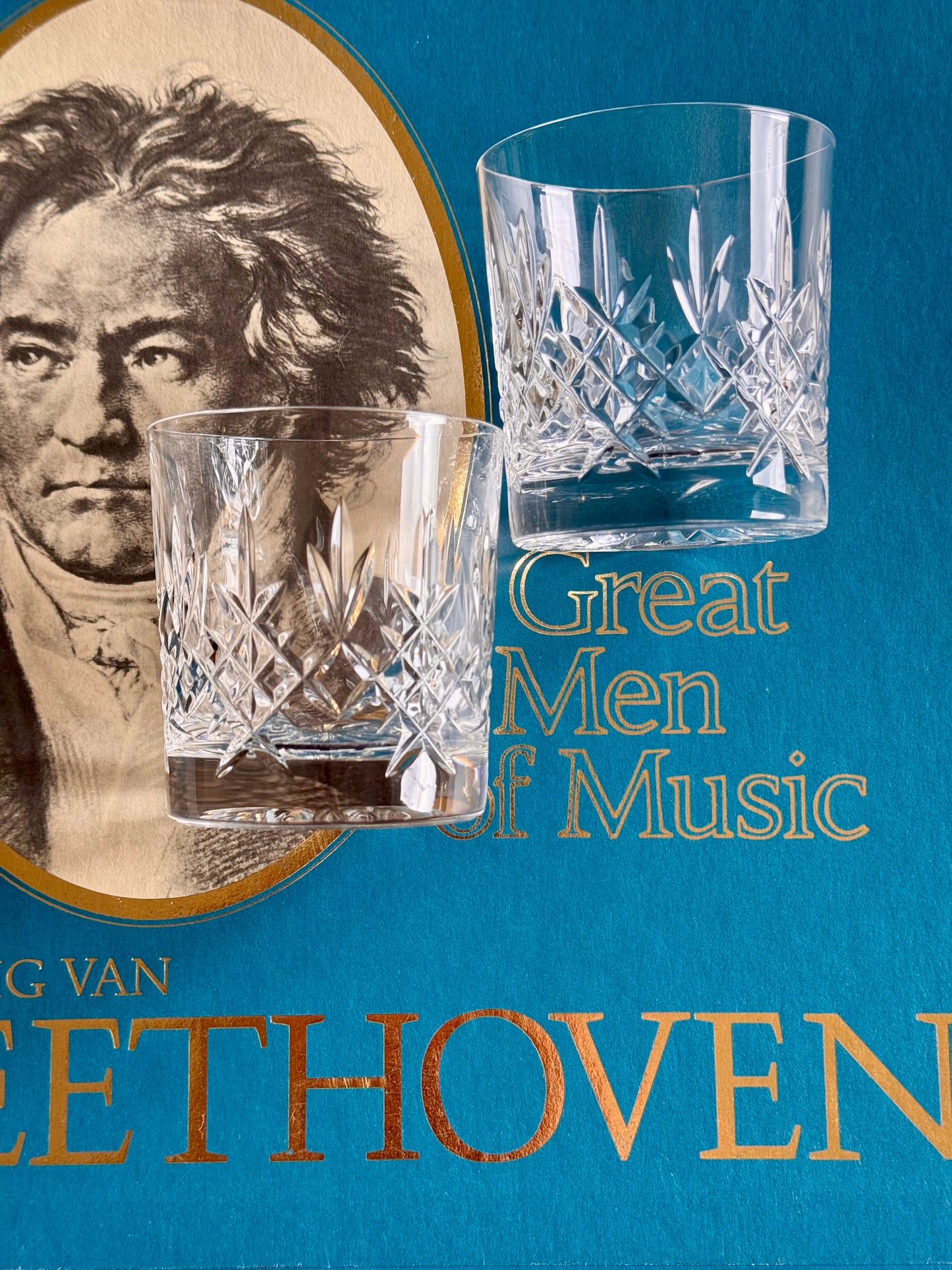 Vintage Edinburgh crystal whiskey glasses.