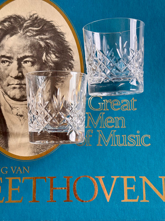 Vintage Edinburgh crystal whiskey glasses.