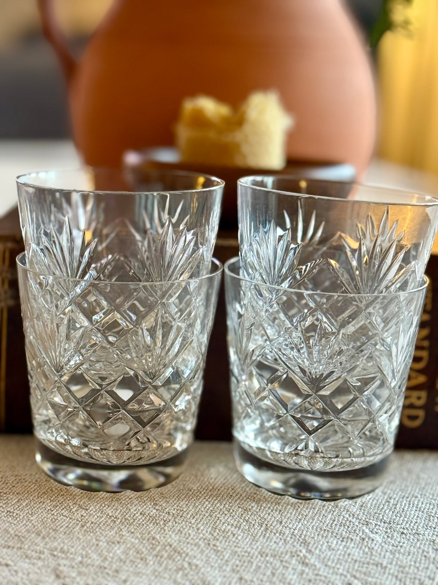 Vintage Tutbury whisky crystal tumbler s.