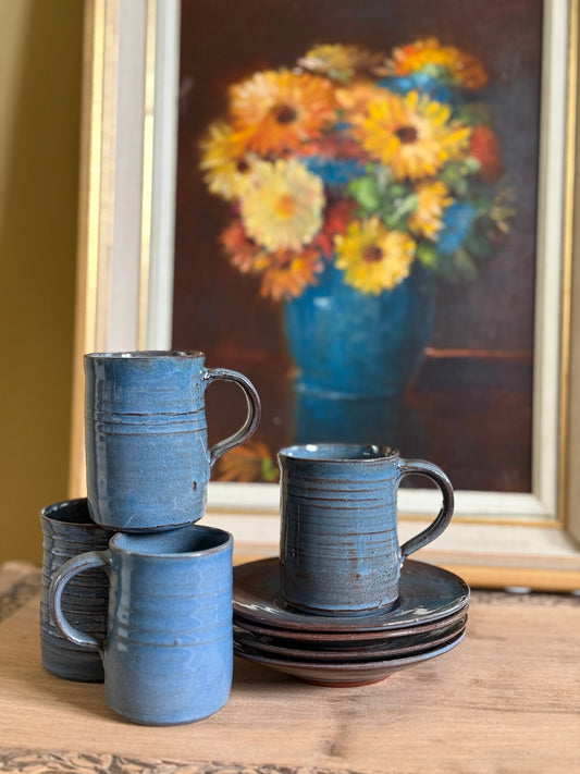 Vintage, pottery espresso cups.