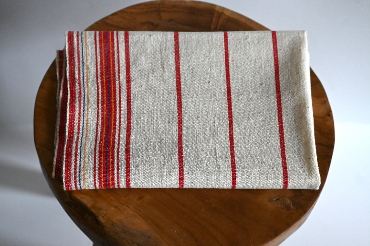 Antique, handwoven cotton tea towel.