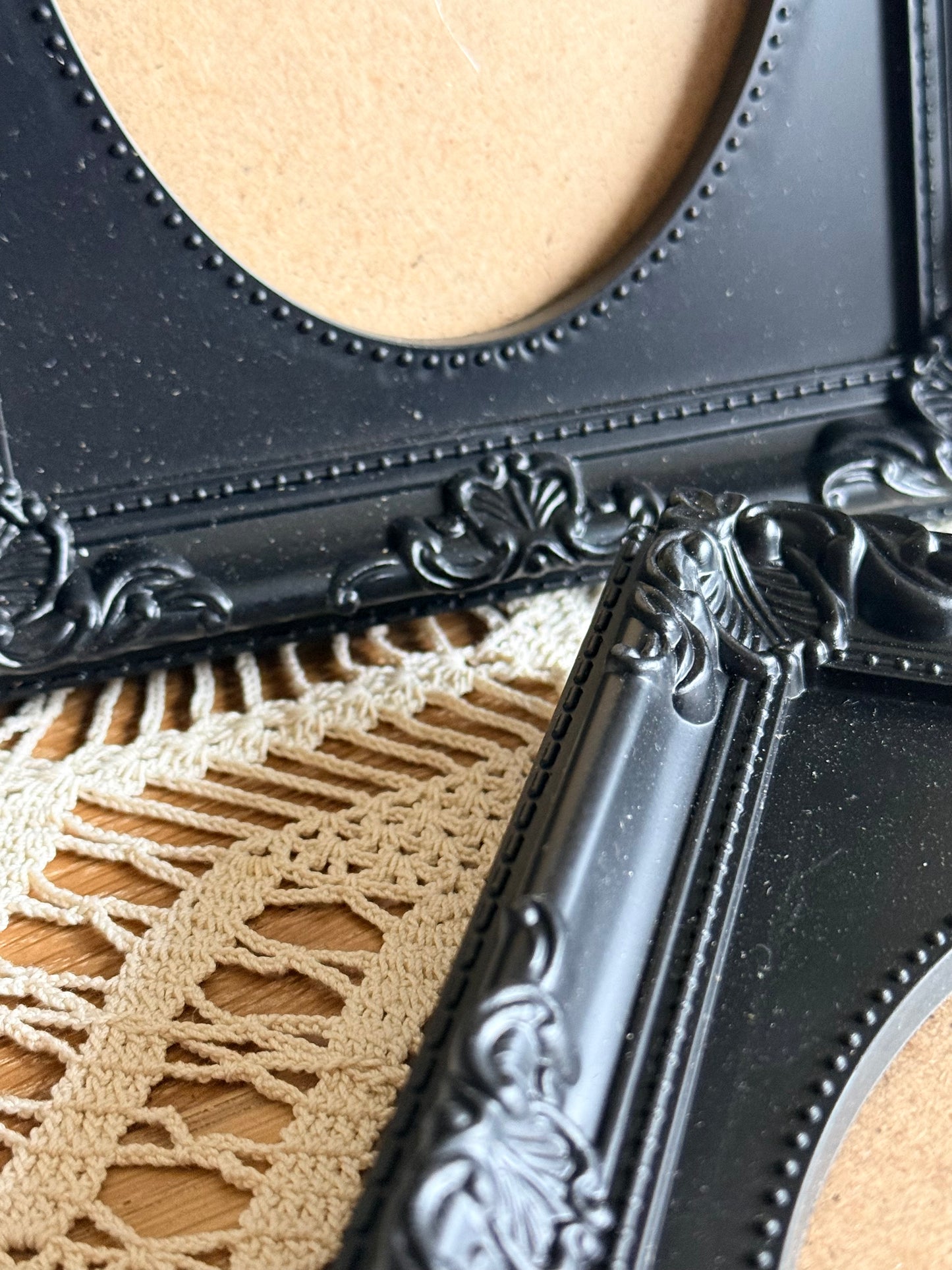 Vintage Style Black Ornate Photo Frames – Set of 2