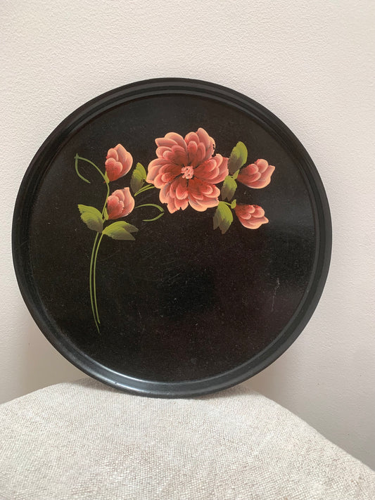 Vintage, handpainted plastic tray.