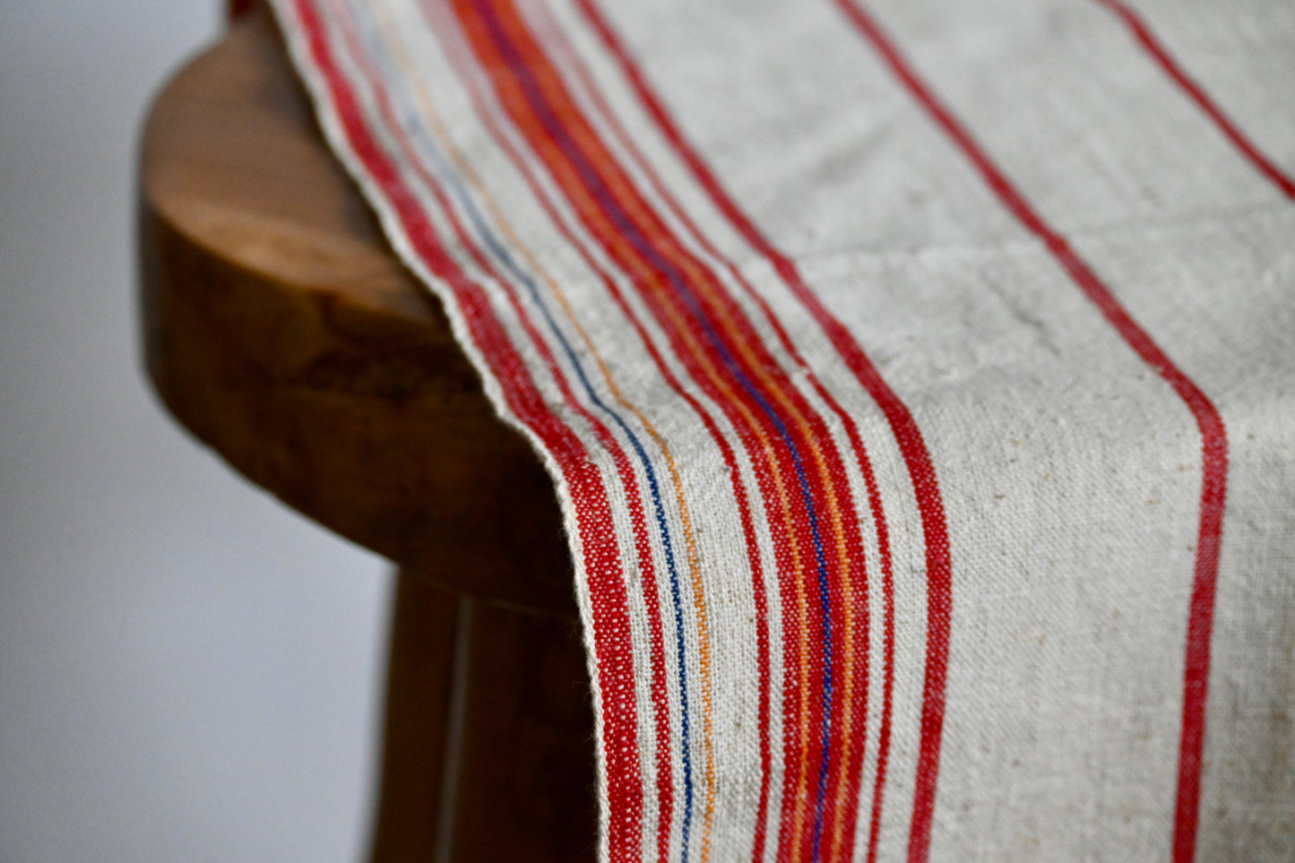 Antique, handwoven cotton tea towel.