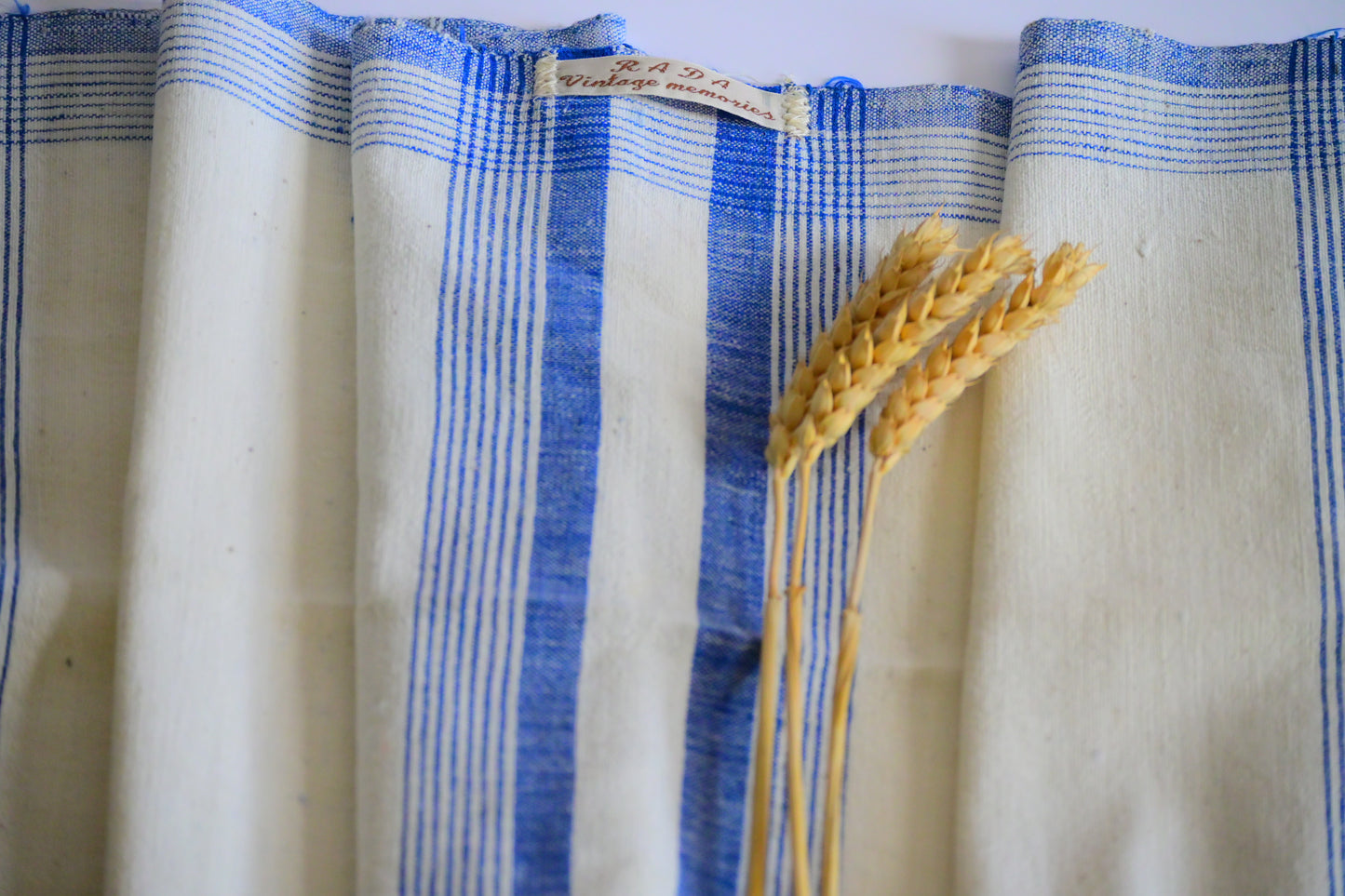 Antique, handwoven, cotton tea towel / kitchen cloth.