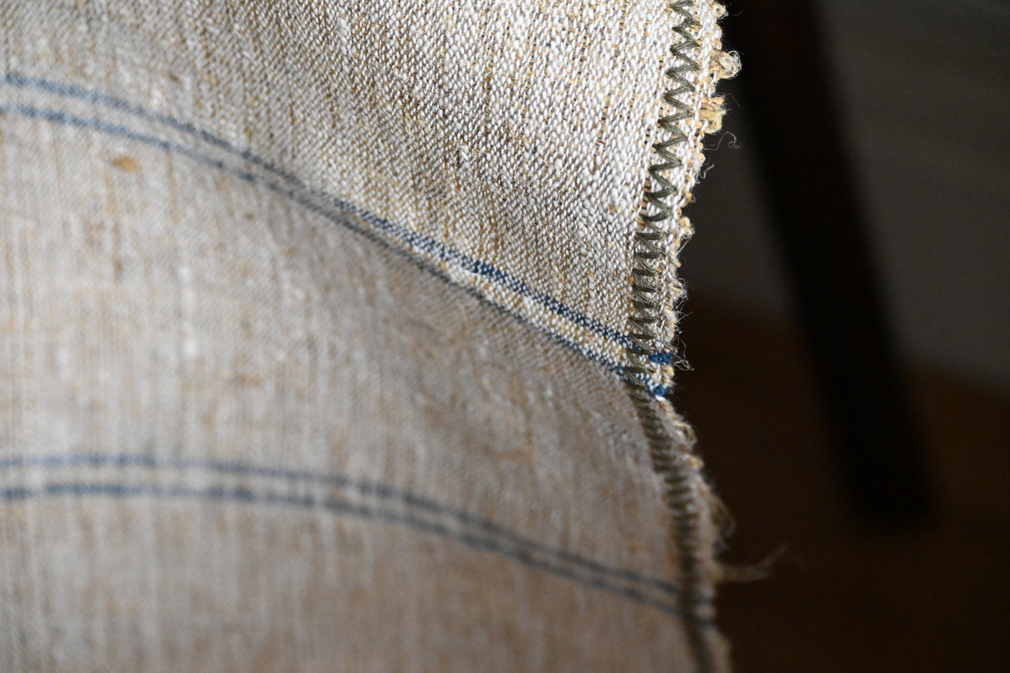 Antique, handwoven, 100% flax linen table runner.