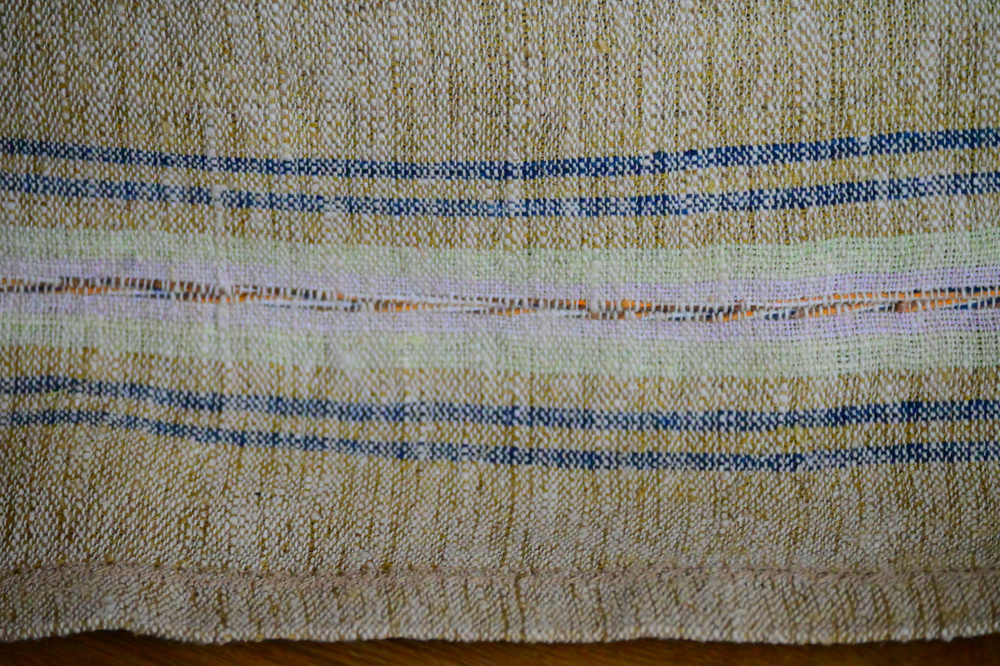 Antique, handwoven, 100% flax linen table runner.