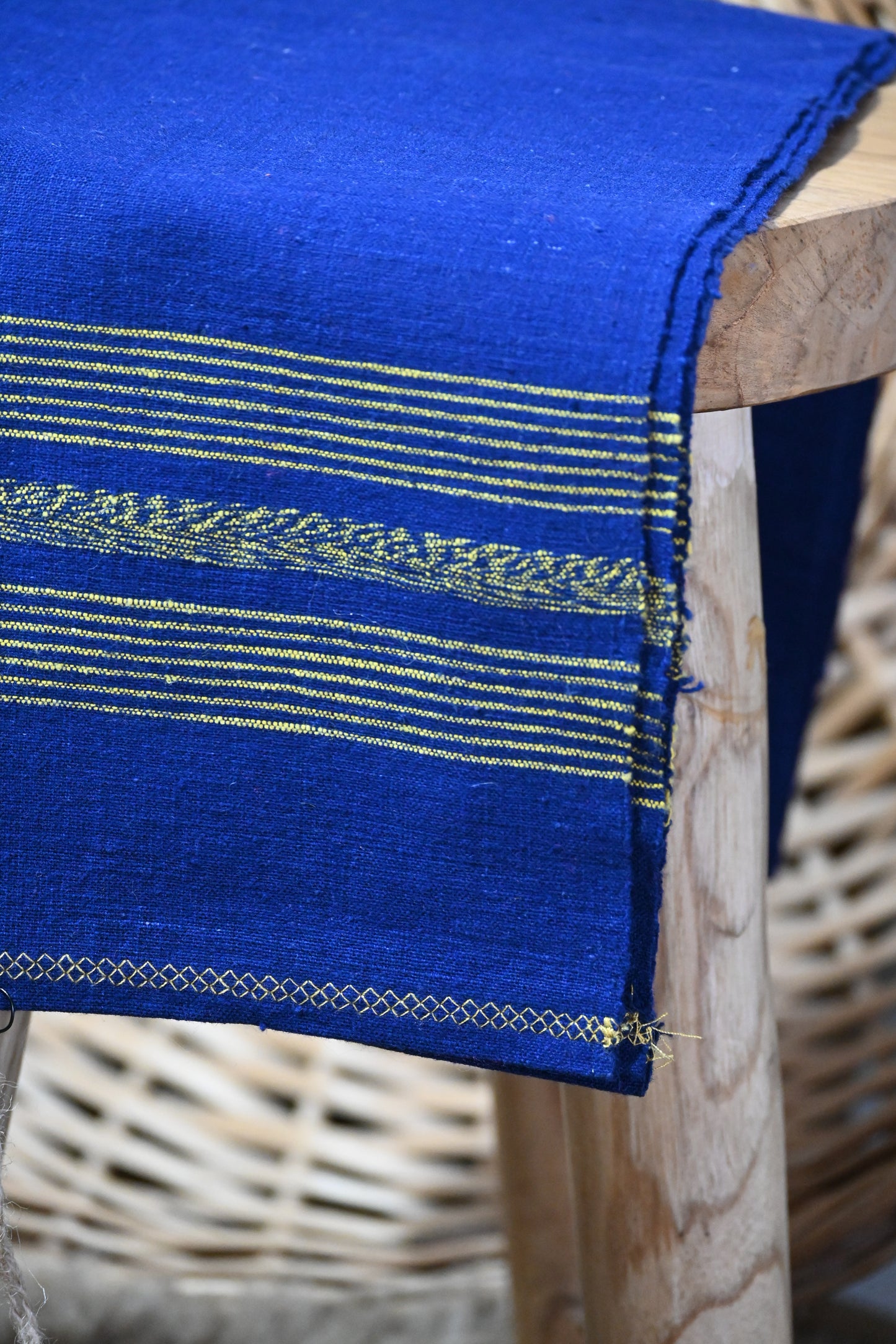 Handwoven cotton table runner.