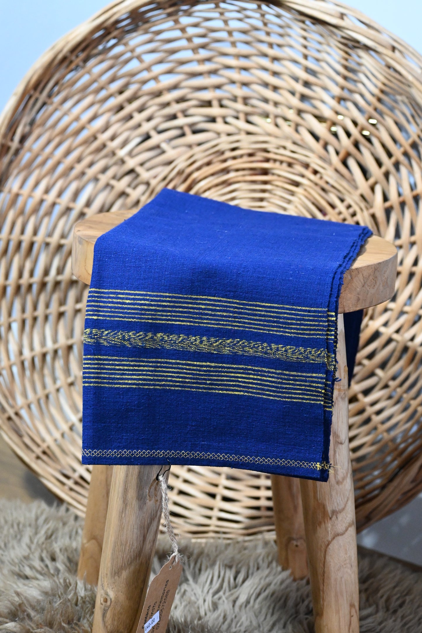 Handwoven cotton table runner.