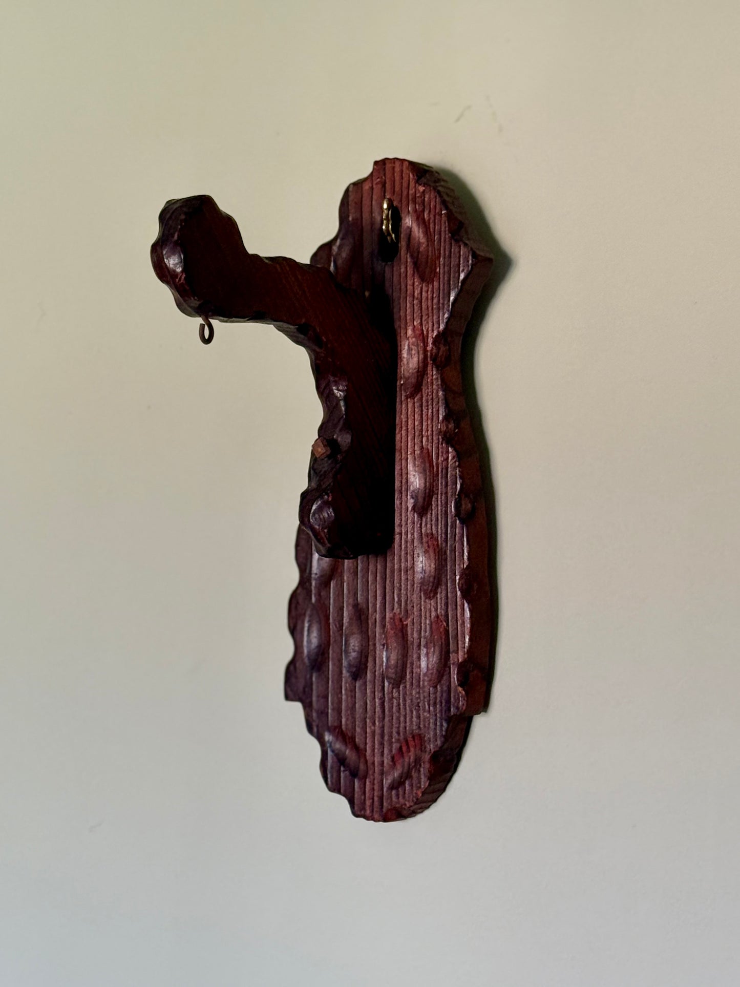 Vintage Wooden Wall Hook – Rustic Alpine / Black Forest Style