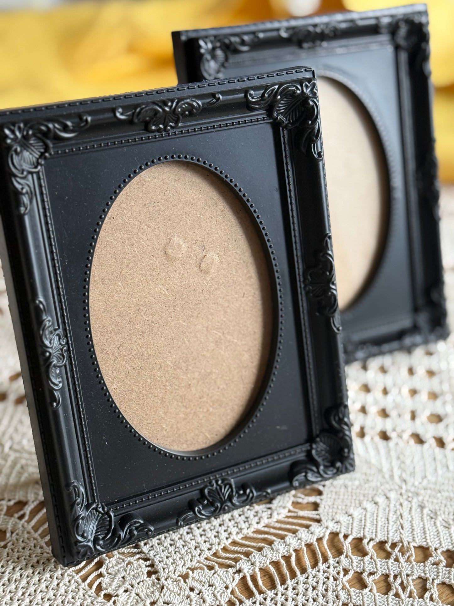 Vintage Style Black Ornate Photo Frames – Set of 2