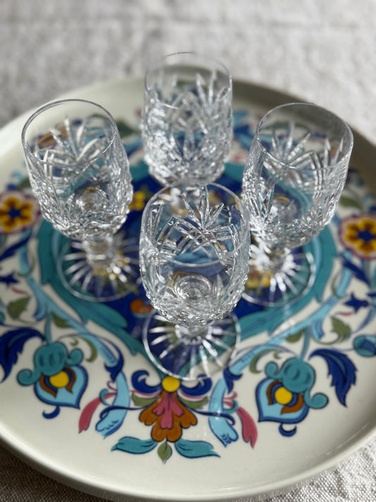Vintage set of 4 crystal glasses.
