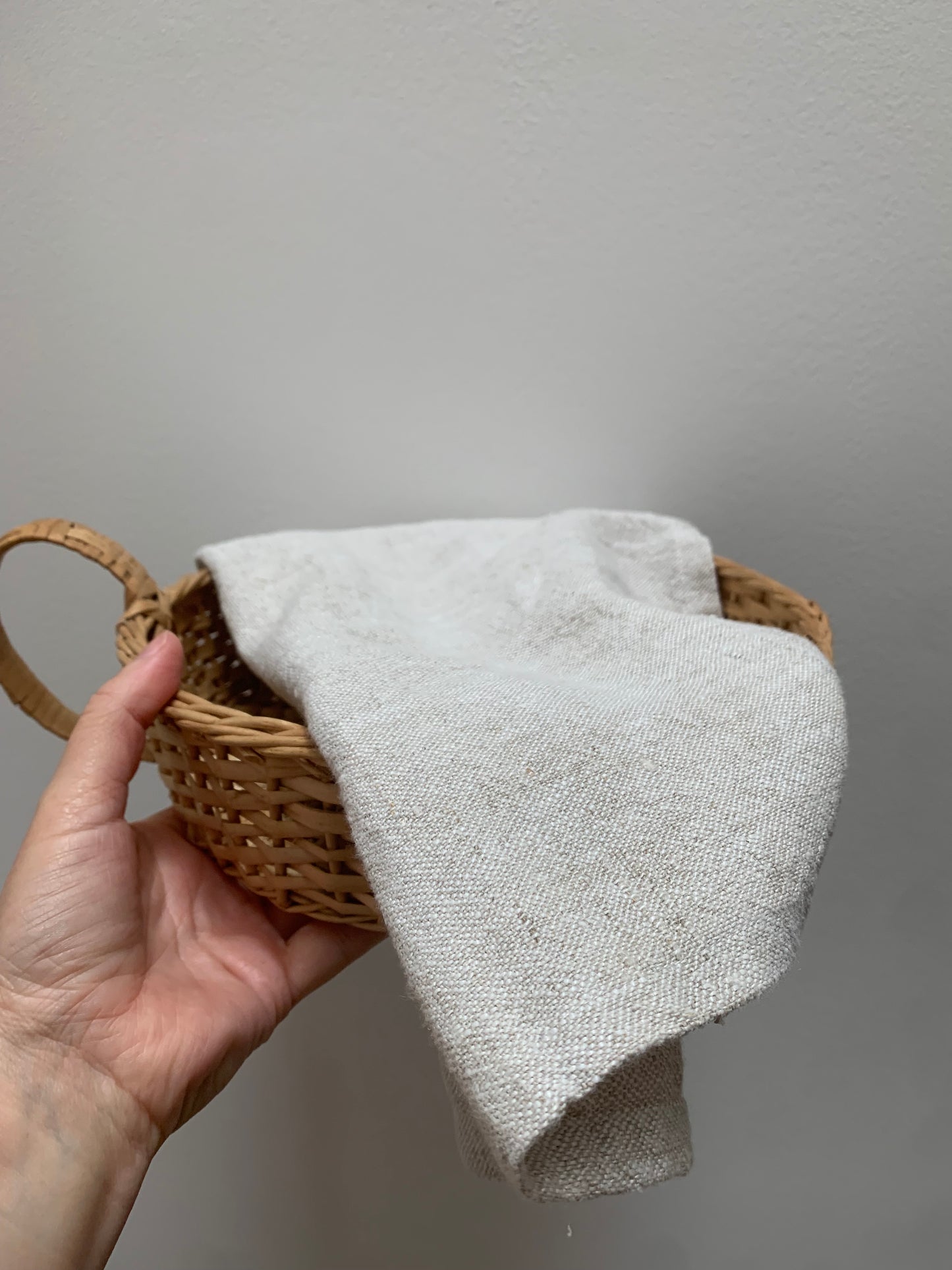 Vintage, wicker bread basket.