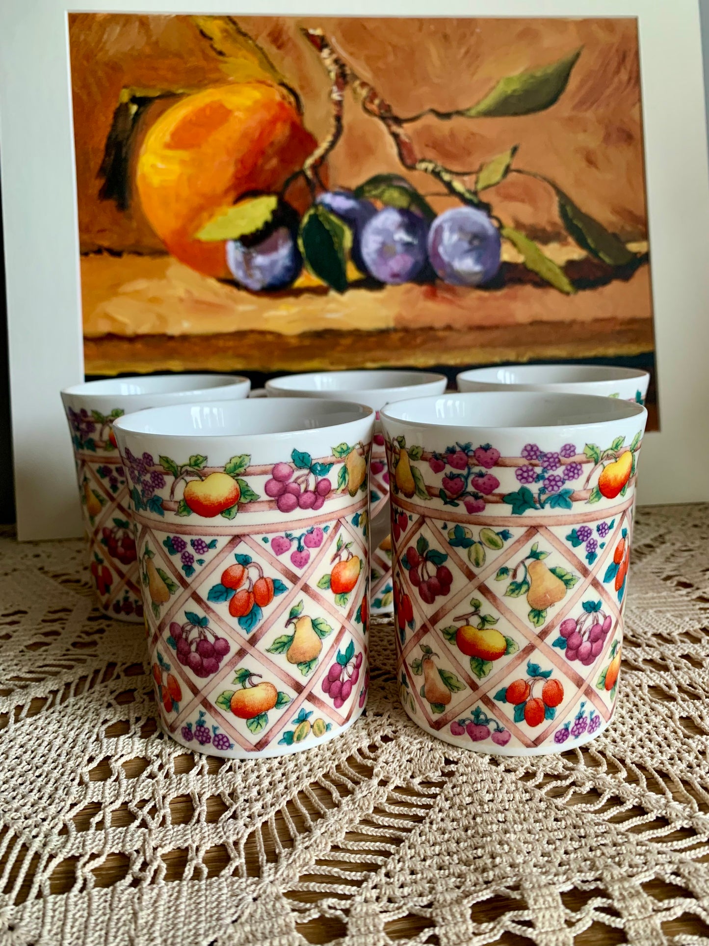 Vintage Bhs fine bone china tea mugs.