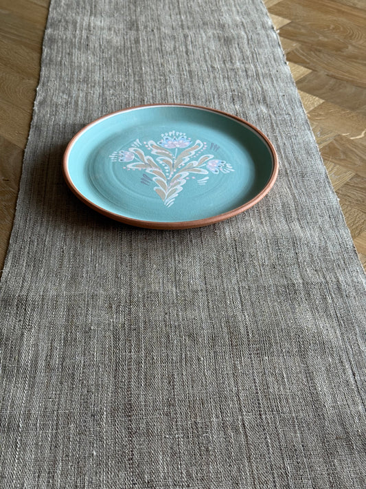 Handmade, unglazed platter.