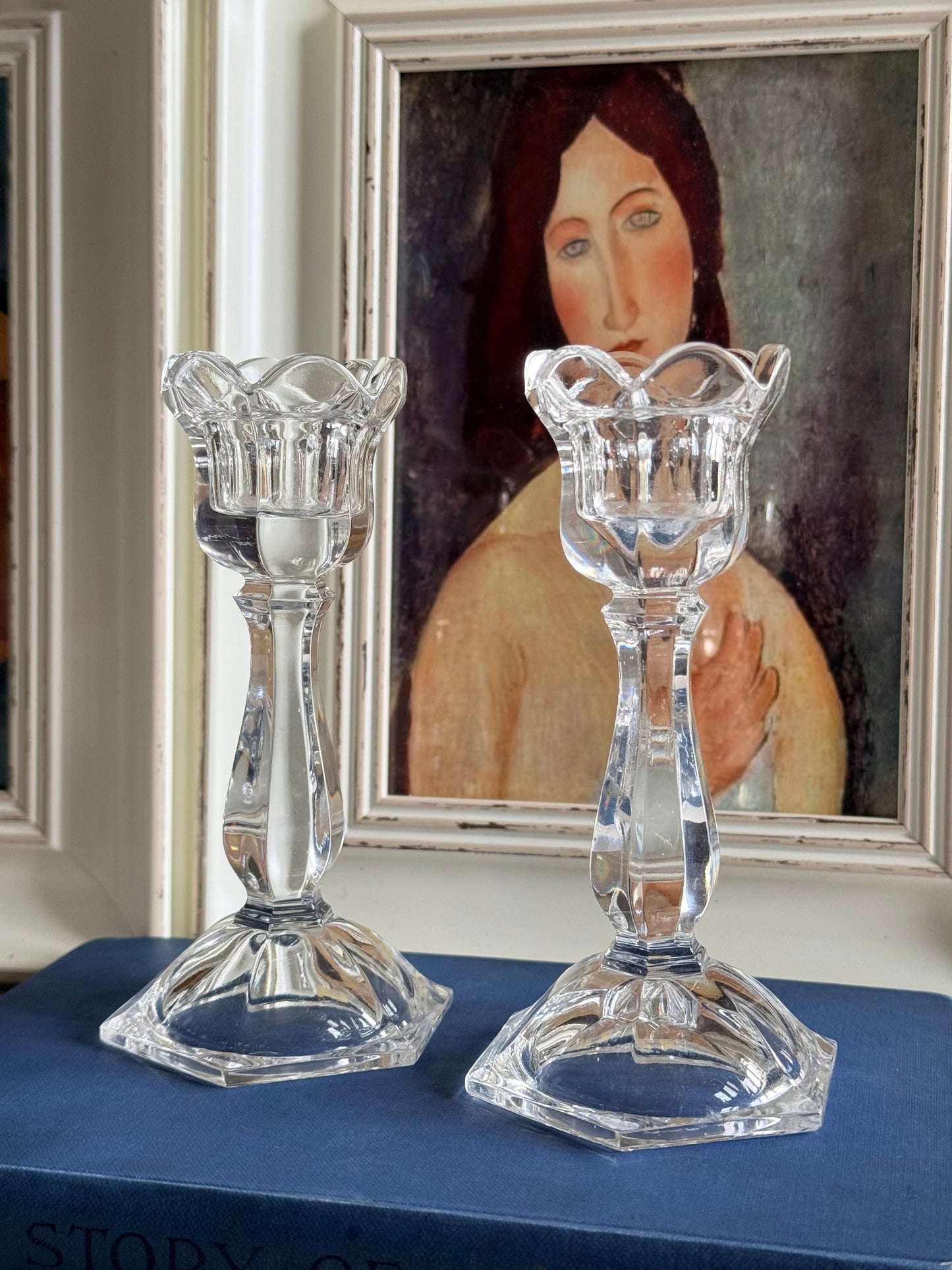 Likely Bohemia vintage crystal candlestick holders.