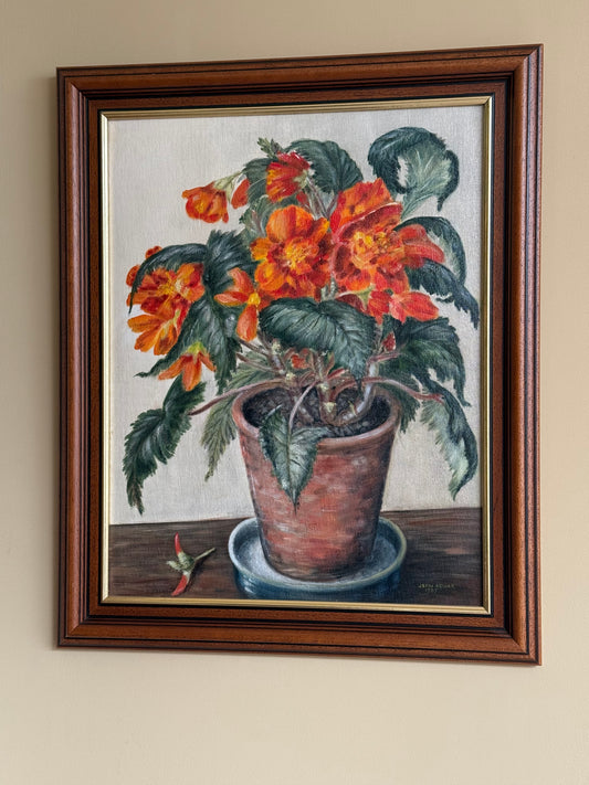 Vintage, acrylic on canvas painting.