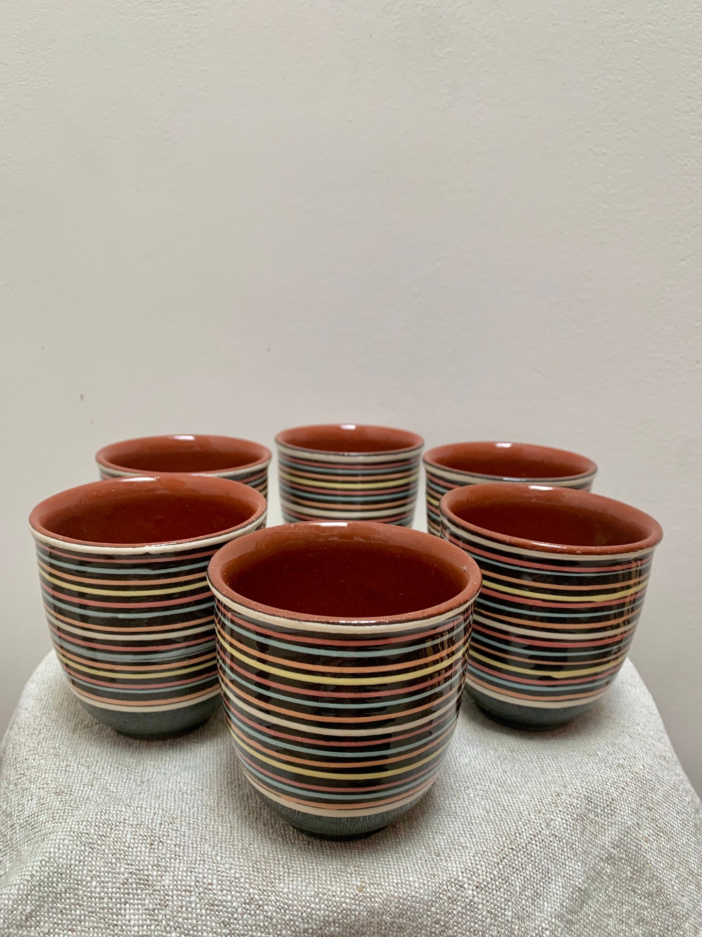 Handmade, ceramic mugs - set of 6.