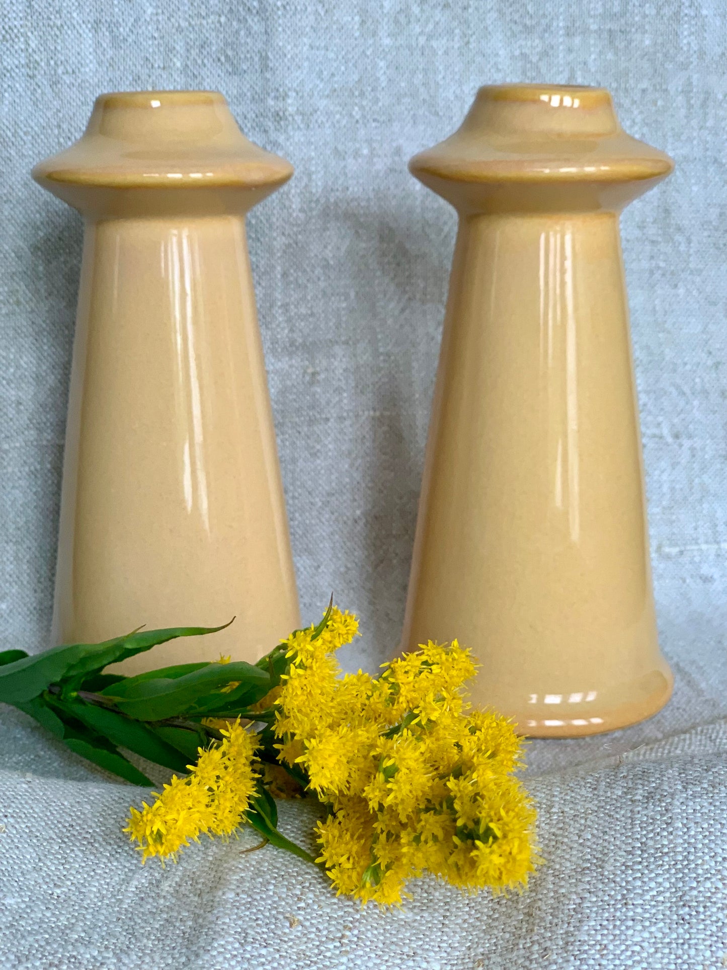 Vintage, ceramic candlestick holders.