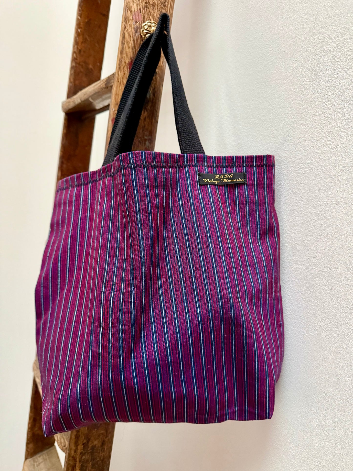 Vintage handwoven cotton tote