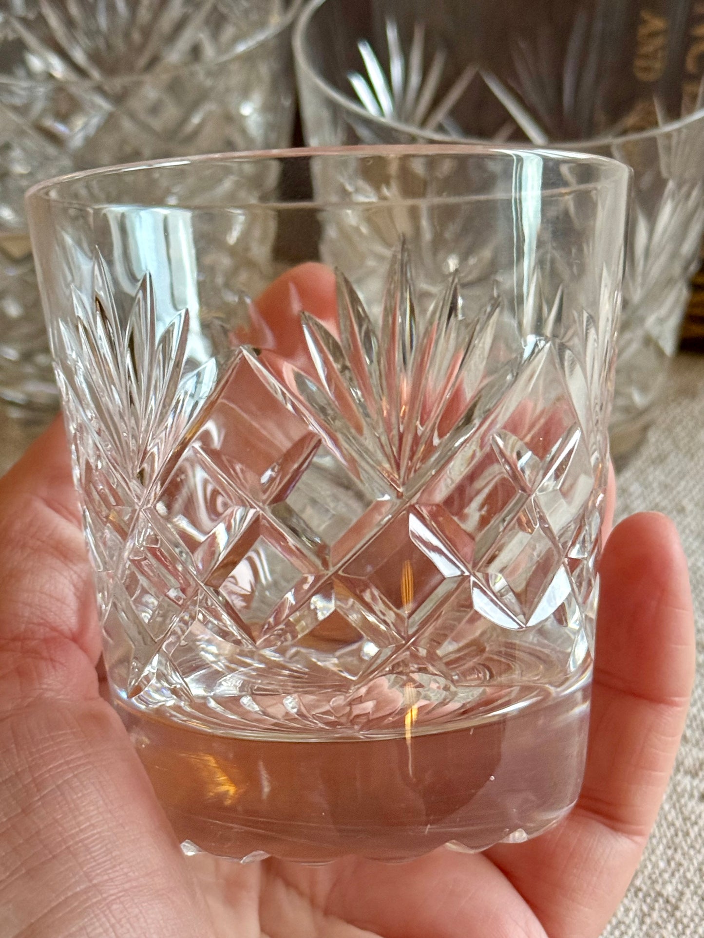 Vintage Tutbury whisky crystal tumbler s.