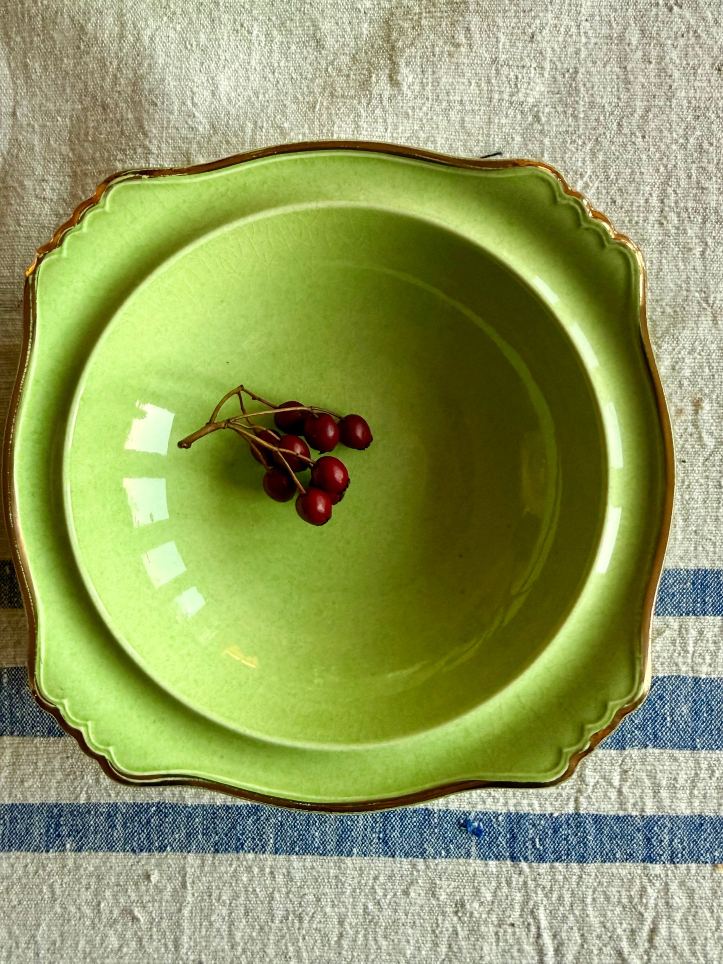 Antique apple green bowls.