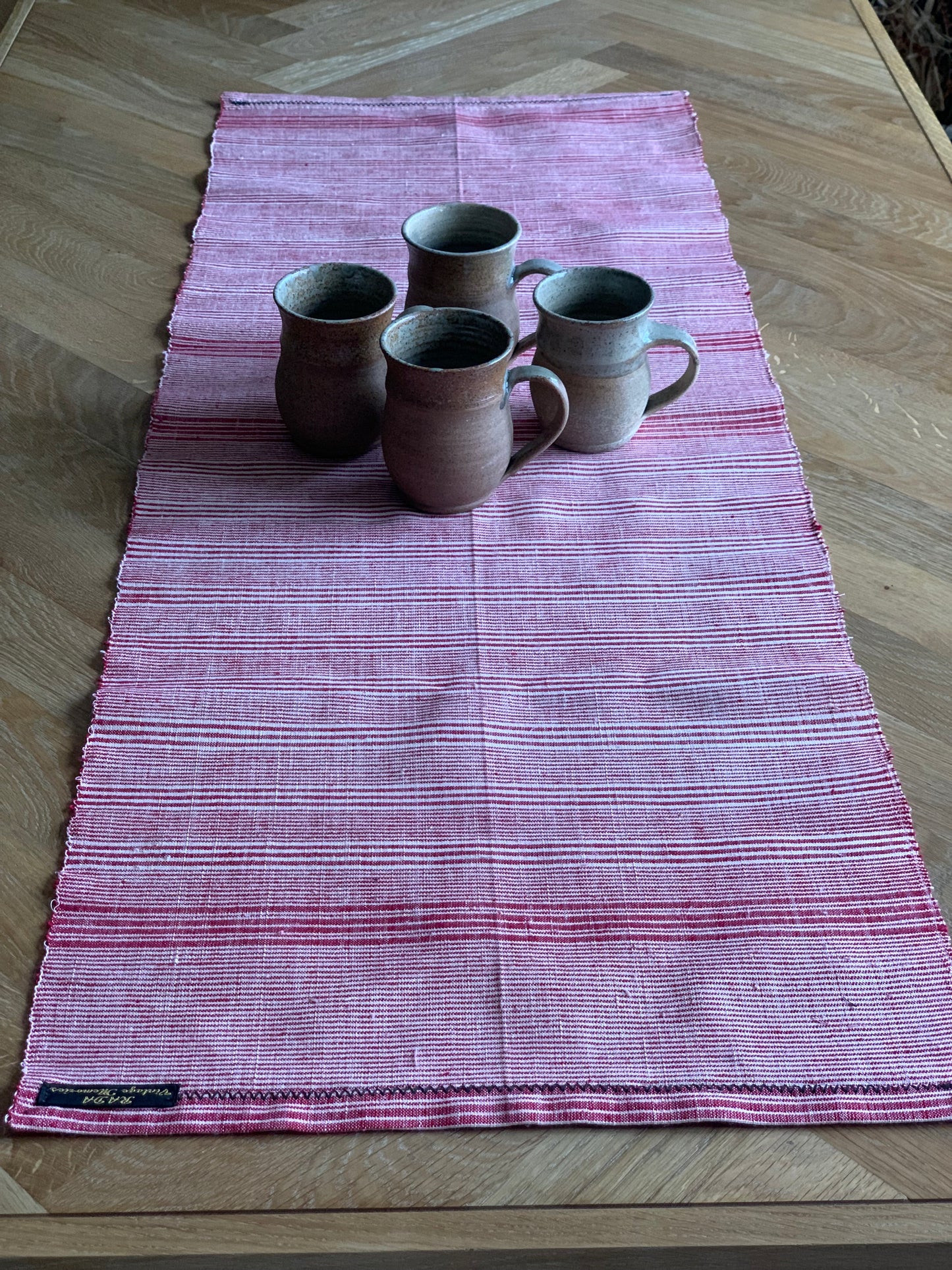 Organic, antique, handwoven 100 % cotton table runner.