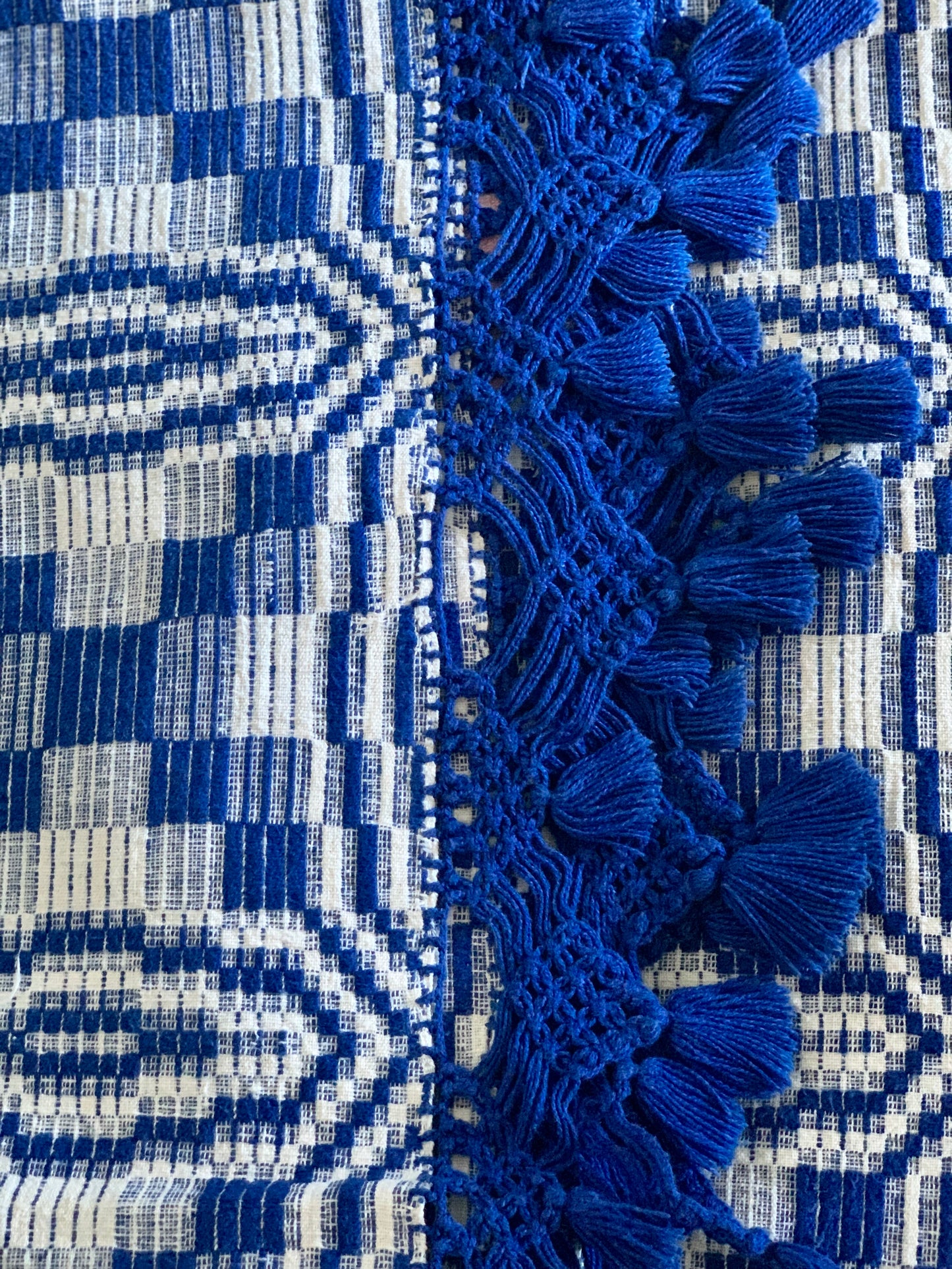 Antique cotton bed throw.