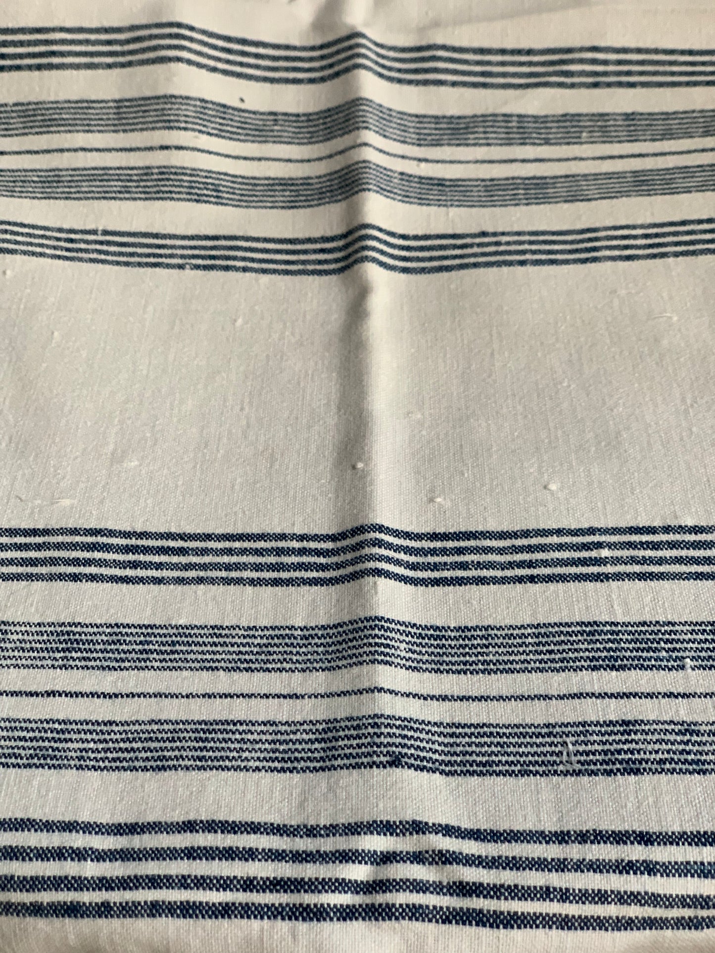 Antique, handwoven cotton table runner / kitchen cloth.