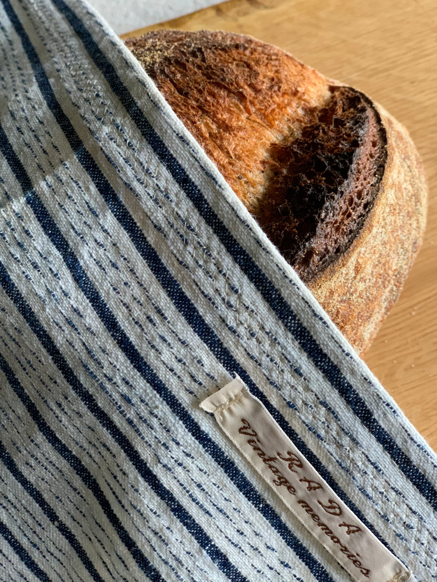 Hand made cotton bread bag.