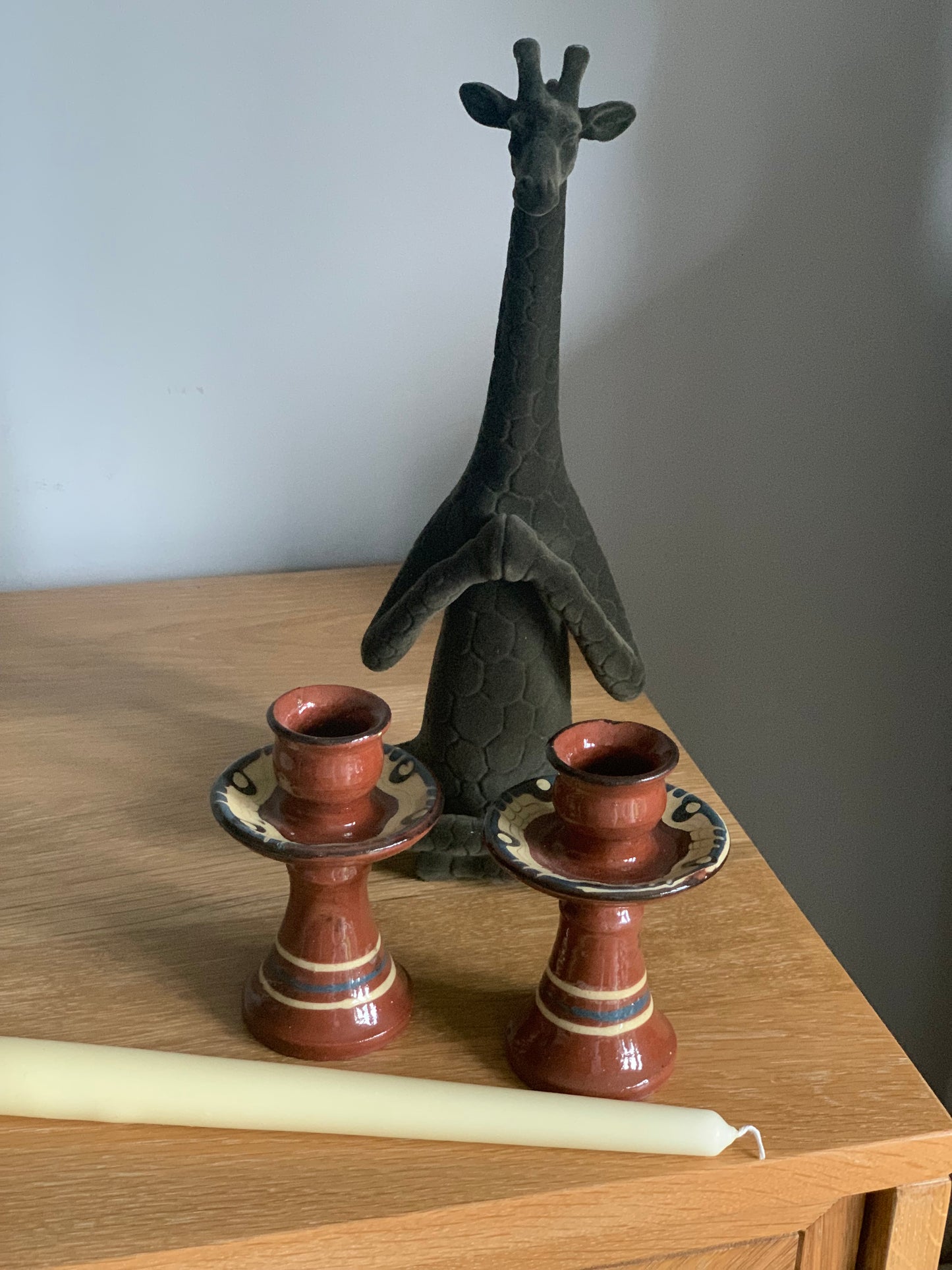 Antique, hand made mid century candle sticks ( pair ).