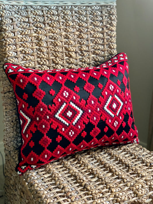 Antique, hand embroidered cushion.