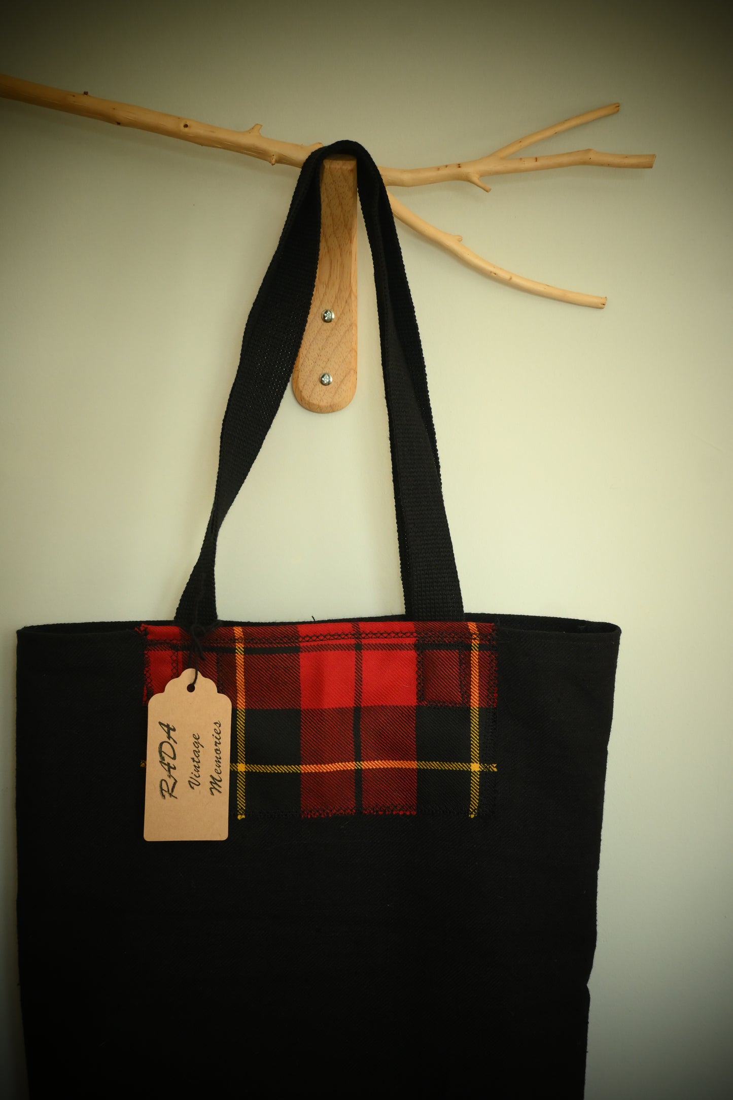 Antique, handwoven cotton tote.