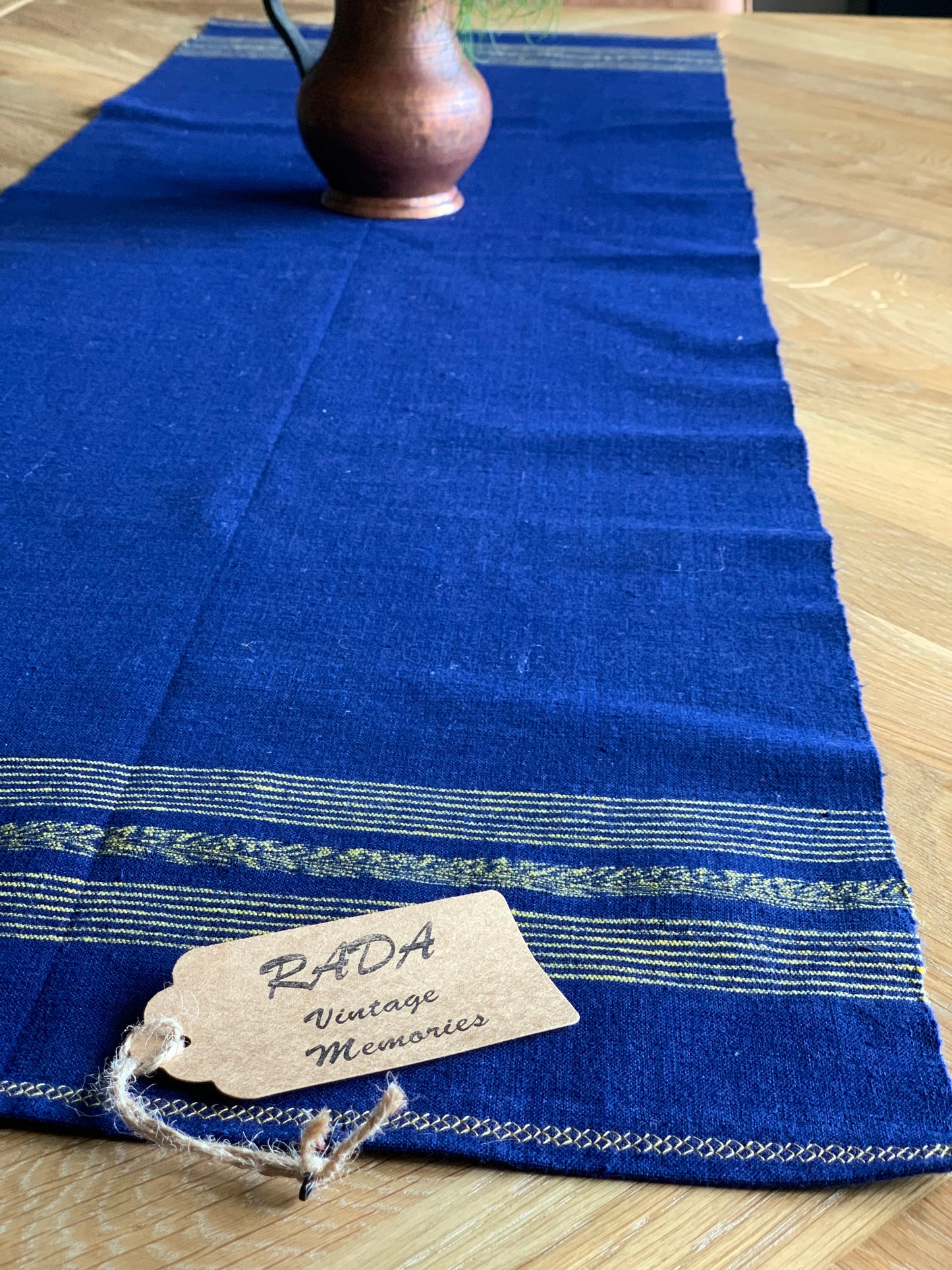 Handwoven cotton table runner.