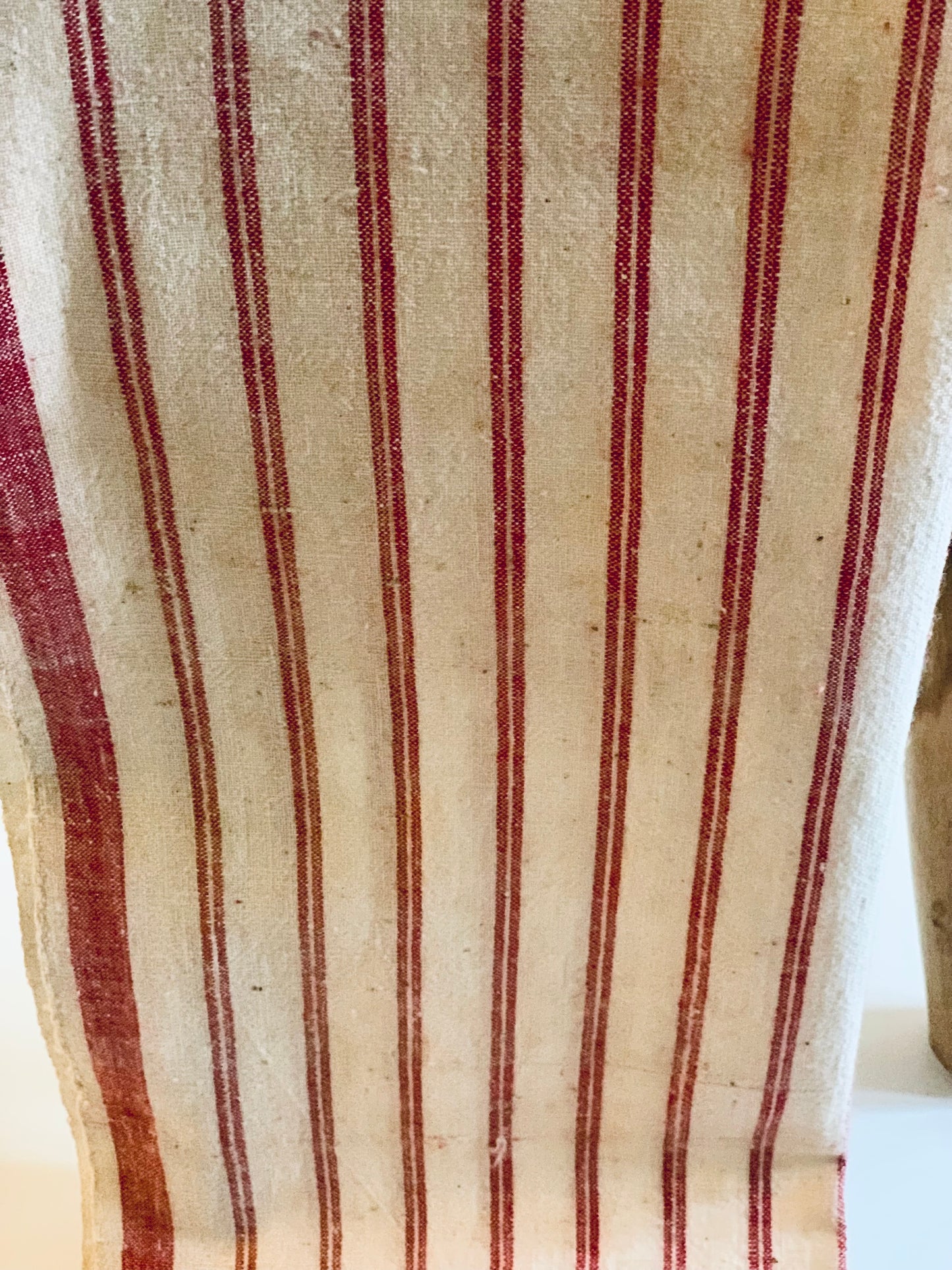 Antique, handwoven, cotton tea towel / kitchen cloth.