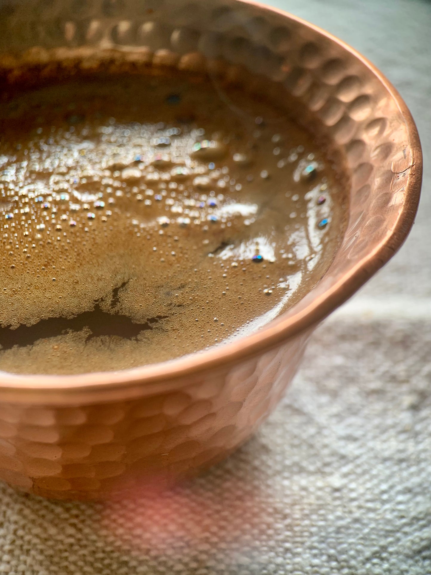 Turkish coffee in copper.