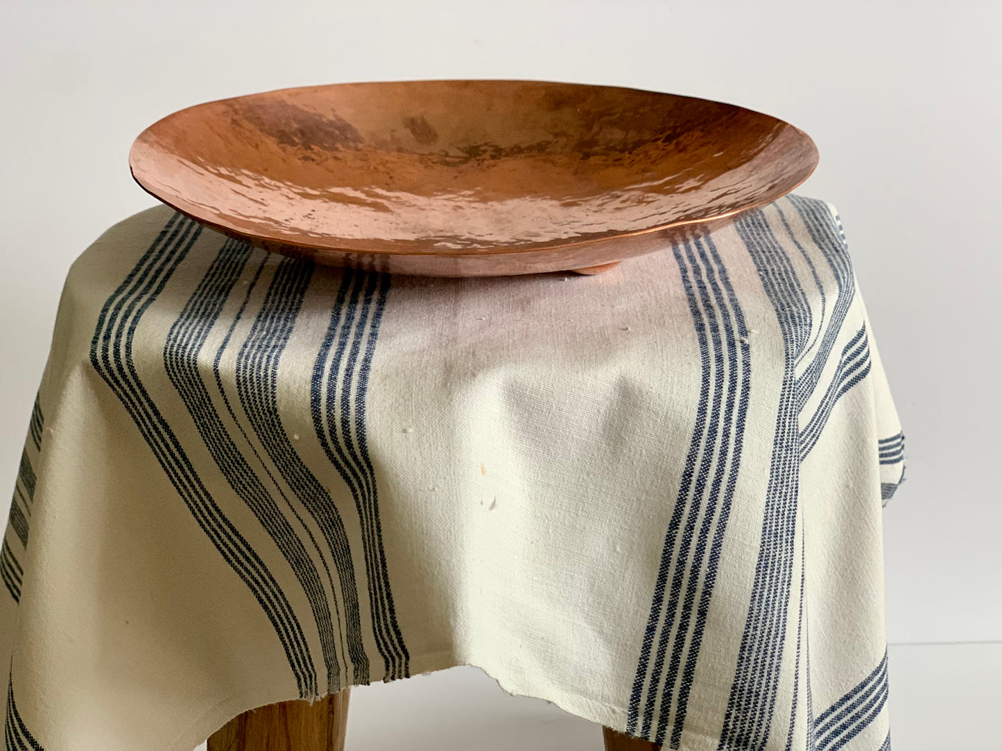 Antique, handwoven cotton table runner / kitchen cloth.